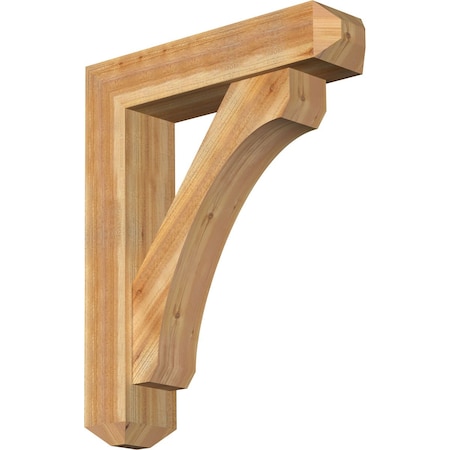 Ekena Millwork Legacy Craftsman Rough Sawn Bracket w/ Offset Brace, Western Red Cedar, 8"W x 34"D x 42"H BKT0806X34X42LEC04RWR
